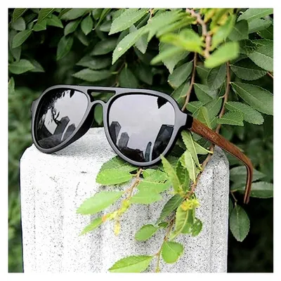 Produktbild von Pilotenbrille aus Holz - Polarisierte Sonnenbrille für Herren und Damen, ideale Geschenke