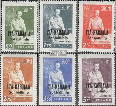 Produktbild von Briefmarken Finnische Bes. Ostkarelien 1942 Mi 22-27 (kompl.Ausg.) postfrisch Aufdruckausgabe