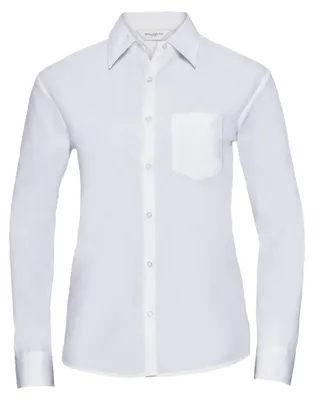Image de Blouse à manches longues pour femme Russell Collection FK747 (M) (blanche)