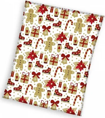 Zdjęcie produktu dla Mikroflanelowy koc świąteczny Prezenty 150 x 200 cm