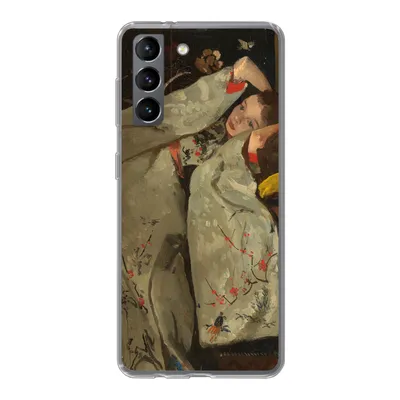 Produktbild von MuchoWow® Handyhülle Schutzhülle Hülle für Samsung Galaxy S21 Mädchen im weißen Kimono - Gemälde von George Hendrik Breitner Silikon Softcase Handy Hülle - Softcase