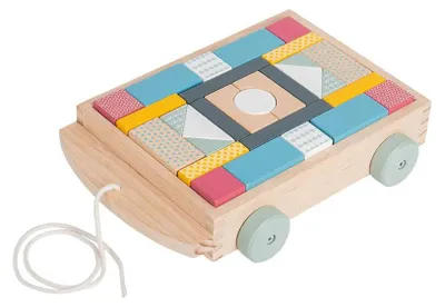 Produktbild von Bigjigs Holz-Bausteinwagen – 29-teilig