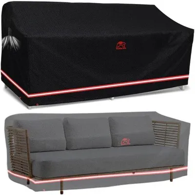 Obrázek produktu pro Ochranná plachta na plovoucí sedací soupravu pro 3–4 osoby – plachta na sedací nábytek v černé barvě (213 x 94 x 89 cm)