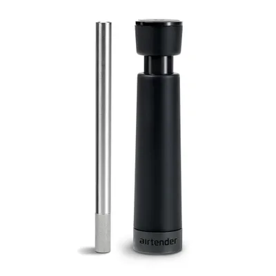 Imagen del producto de Airtender: Dispensador de vino de acero inoxidable. Realza el aroma del vino, aportando más sabor. Libre de BPA y BPS. Se entrega en una caja de regalo