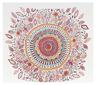 Produktbild von Indischer Wandteppich Mandala Tuch Goa im Hippie-/Boho-Stil als Dekotuch/Tagesdecke (203 x 153 cm, Stil 3)