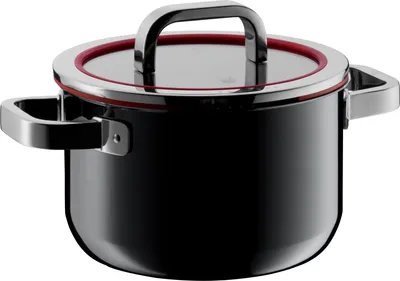 Produktbild von WMF FUSIONTEC 0517305290, 3,7 l, Rund, Schwarz, Rot, Keramik, Gas, Halogen, Induktion, 250 °C, Glas