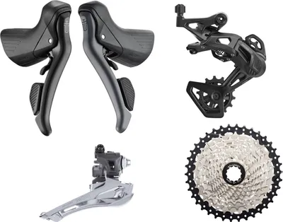 Produktbild von MicroSHIFT Sword Black Groupset 2x, 38T black