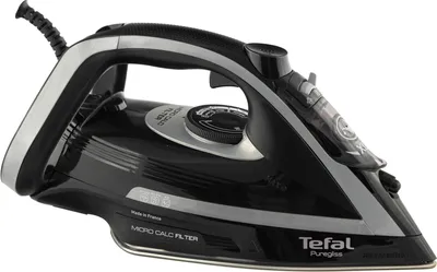 Obrázek produktu pro TEFAL | FV8062 Puregliss | Napařovací žehlička | 3000 W | Kapacita nádržky na vodu 0,27 ml | Nepřetržité napařování 50 g/min | Parní ráz 280 g/min | Černá/šedá