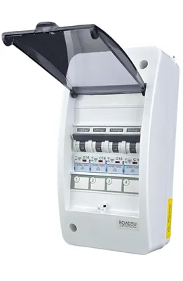 Produktbild von Aufputz Stromverteiler 230V mit 4 LS C-Schalter IP40