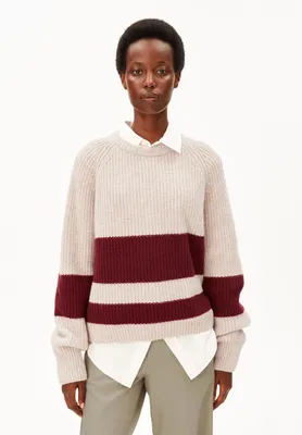 Produktbild von Armed Angels Rib Striped Knit Sweater Honey Melange/Velvet M