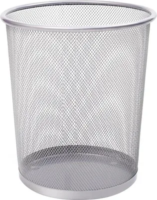 Image de Poubelles argentées - couvercle grillagé antidérapant de couleur argentée, poubelles en métal élégantes et robustes pour le salon, la chambre, le bureau, la salle de bains et la cuisine, design épuré