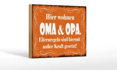 Produktbild von Holzschild Spruch 18x12cm hier wohnen Oma & Opa