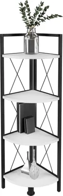 Produktbild von Træ Metal Hjørne Hylde Opbevaring Stand Hylde Bogreol Dekoration Bøger Stand hylde Insasi 4