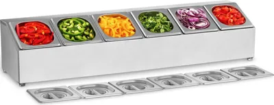 Obrázek produktu pro Expondo Royal Catering GN nástavná police – včetně 6 nádob GN 1/6 s víkem