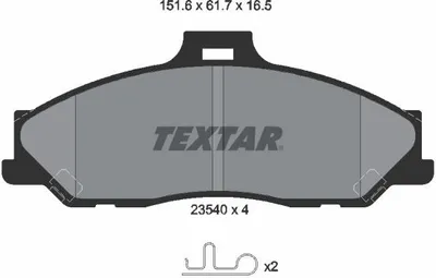 Produktbild von Textar Bremsbeläge vorne für Ford Ranger Mazda B-Serie 2,5-3,0 + D TD TDCi 4WD