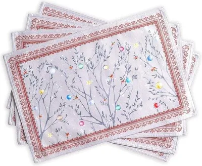 Immagine prodotto di Famanu: Sottopiatti in cotone al 100%, set da 4, 33 cm x 48 cm, decorativi e lavabili