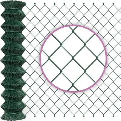 Produktbild von Grüner Maschendrahtzaun für den Garten mit Viereckgeflecht, 100 cm hoch und 15 m lang