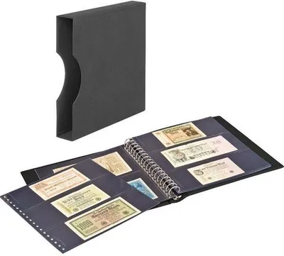 Produktbild von LINDNER Banknoten-Album (mit schwarzen Zwischenblättern) inkl. Kassette - schwarz