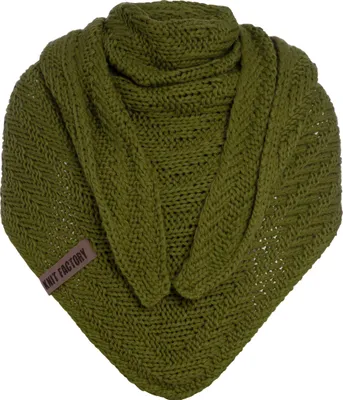 Produktbild von Knit Factory Sally Dreiecksschal - Moosgrün - 220x85 cm