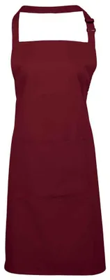 Obrázek produktu pro Premier – „Colours Collection“ zástěra s laclem pro muže/ženy, unisex, kapsa LT5855 (jednotná velikost) (bordó)