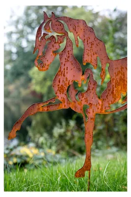 Produktbild von Gartenstecker Pferd aus Edelrost, Höhe 70 cm