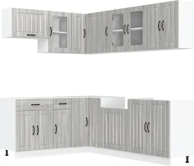 Produktbild von vidaXL 11-tlg. Küchenschrank-Set Lucca Grau Sonoma Holzwerkstoff