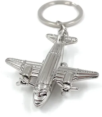 Produktbild von Onwomania Antonov Flugzeug mit Propellern Schlüsselanhänger Metall Glücksbringer in Alu Geschenkbox, ideal zum Verschenken