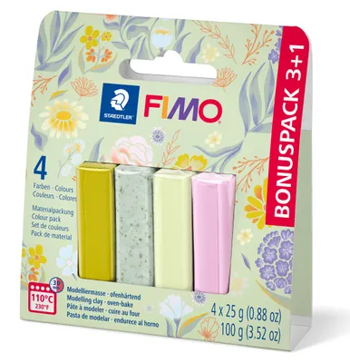 Produktbild von FIMO soft Materialpackung "Pastell und Botanical", 4 Farben Spring Promo 1