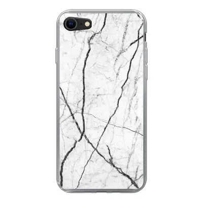 Produktbild von MuchoWow® Handyhülle Schutzhülle Hülle für iPhone 8 Marmor - Schwarz - Weiß Silikon Softcase Handy Hülle - Schutzhaube