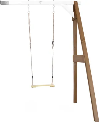 Produktbild von AXI Schaukel Anbau in Braun / Weiß aus Holz | Einzelschaukel für Kinder / Kinderschaukel | Anbauschaukel für den Garten