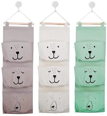 Produktbild von Ultiluxe Hängeorganizer - 3 Stück - Wandorganizer Kinderzimmer - Aufbewahrungstasche - 20 x 60 cm - Grau