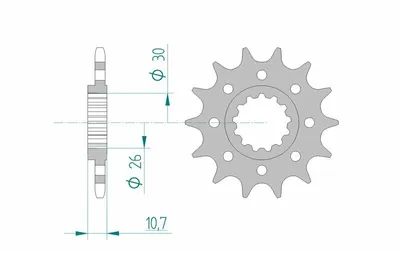 Produktbild von AFAM Stahl Standard Ritzel vorne - 520