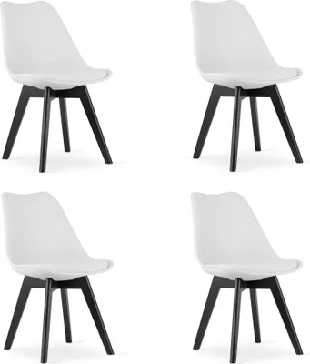 Immagine prodotto di Sedia MARK - bianco / gambe nere x 4