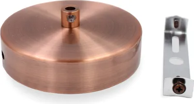 Produktbild von Metall Baldachin Standard mit Bajonett und Zugentlastung | Ø 100 mm | Höhe 25 mm | Antik Kupfer