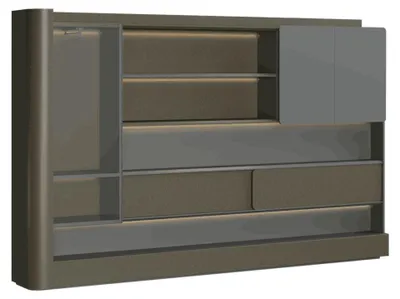 Produktbild von Eleganter Grauer Büroschrank Stilvoller Regalenschrank Holzschrank