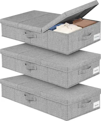 Produktbild von 3er-Pack 45L Stoffen Aufbewahrungsboxen 79x40x15cm mit Deckel