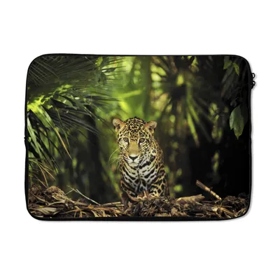 Produktbild von MuchoWow® Laptop Hülle 13 Zoll Junger Jaguar im Dschungel Laptoptasche - Laptophülle - Sleeve - Rundumschutz