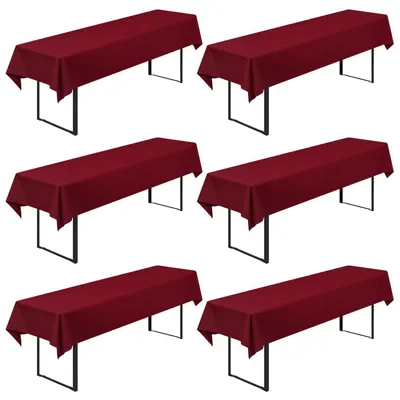 Immagine prodotto di Copri tavoli da birra, confezione da 6 pezzi, dimensioni 250x100 cm, colore bordeaux, in poliestere, lavabili
