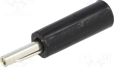 Immagine prodotto di 1 connettore isolato, nero, 50 VDC, 16 A, con terminali a banana da 4 mm, sezione 5,5 mm², modello 583-0100, con terminali a banana