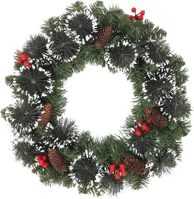 Produktbild von 17'' Künstlicher Weihnachtskranz Weihnachten Für Haustür Tannenkranz Türkranz
