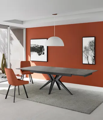 Produktbild von Match 2 - Ausziehbarer Tisch (160/240 x 90 cm) aus schwarzer Keramik