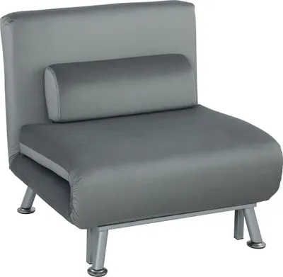 Produktbild von HOMCOM-Schlafsessel-Samtimitat(100% Polyester), Stahl-75L x 70B x 75H cm-Grau