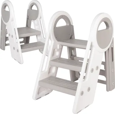 Produktbild von ONVAYA® Faltbarer Tritthocker für Kinder | Robuster und platzsparender Falthocker | Höhenverstellbar | Traglast bis 75kg
