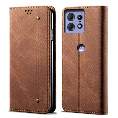 Immagine prodotto di Custodia per Motorola Edge 50 Pro, Custodia a portafoglio in pelle con chiusura magnetica e supporto marrone