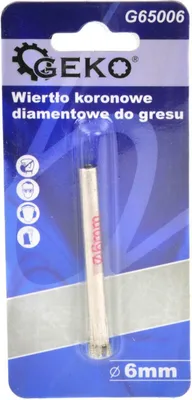 Zdjęcie produktu dla GEKO Diamentowe wiertło rdzeniowe do płytek 6mm G65006