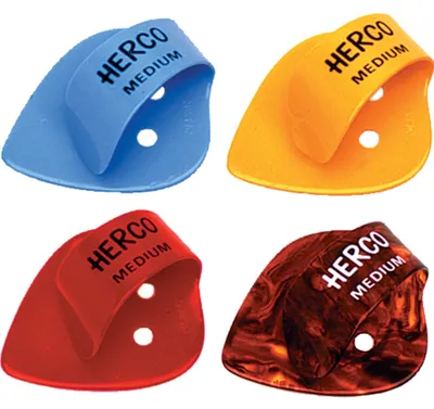 Flache Thumbpicks, Medium, Rot, Zelluloid, 24 Stück