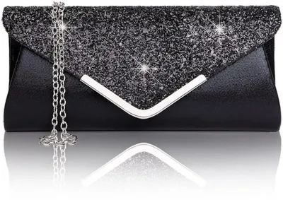 Produktbild von Elegante Damen-Clutch mit abnehmbarer Kette und Strass-Studsen für Abendverwendung