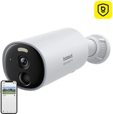 Zdjęcie produktu dla Baseus S0SV002130, Kamera bezpieczeństwa IP, Zewnętrzna, Bezprzewodowy, 8 m, Amazon Alexa, 100 lm
