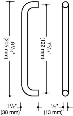 Immagine prodotto di HEWI Maniglia per mobili PA ma 90 nero profondo ma 192mm D.13mm - 548.13B192 90