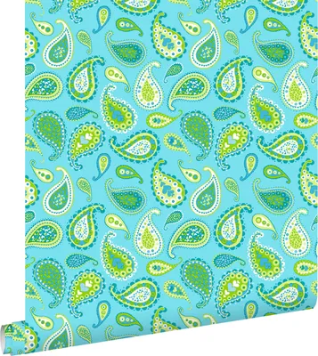 Zdjęcie produktu dla ESTAhome Tapeta paisley turkusowymIlimonkowej zieleni - 115827 - 53 cm x 10,05 m